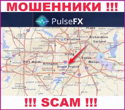 PulseFX - это мошенническая контора, зарегистрированная в оффшоре на территории Grand Prairie, Texas