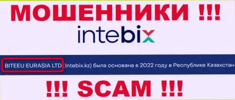 Свое юридическое лицо организация Intebix не скрывает - это BITEEU EURASIA Ltd