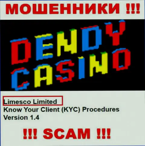 Инфа про юридическое лицо internet мошенников DendyCasino - Лимеско Лтд, не обезопасит Вас от их грязных рук
