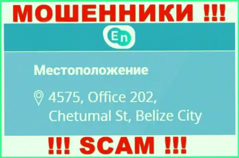 Юридический адрес регистрации махинаторов ЕНН в офшоре - 4575, Office 202, Chetumal St, Belize City, представленная инфа указана на их официальном информационном портале