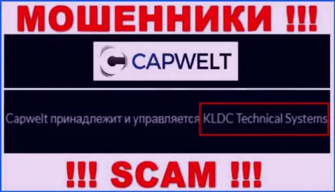 Юридическое лицо компании Cap Welt это КЛДЦ Техникал Системс, информация взята с официального сайта