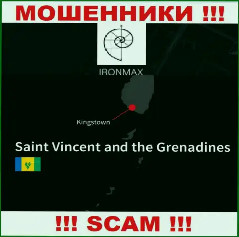 Находясь в оффшоре, на территории Kingstown, St. Vincent and the Grenadines, Iron Max беспрепятственно лишают средств клиентов