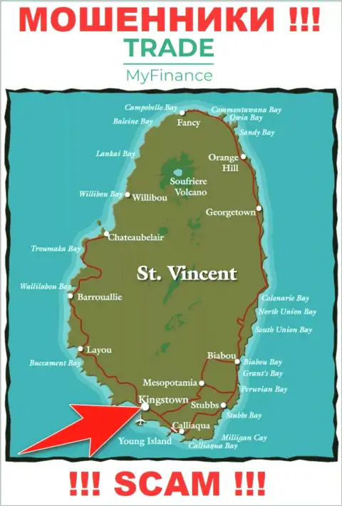 Официальное место регистрации интернет-мошенников Trade My Finance - Kingstown, Saint Vincent and the Grenadines