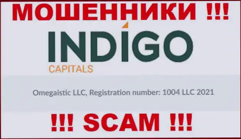 Номер регистрации еще одной мошеннической компании Indigo Capitals - 1004 LLC 2021