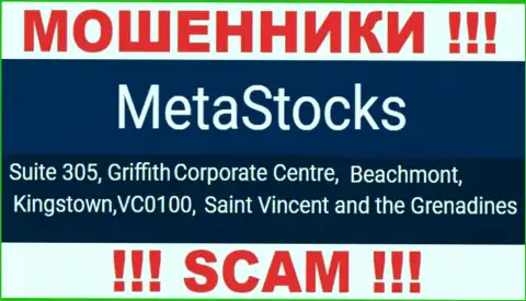 На официальном интернет-сервисе Meta Stocks расположен юридический адрес указанной компании - Сьюит 305, Корпоративный Центр Гриффитш, Кингстаун, VC0100, Сент-Винсент и Гренадины (офшор)