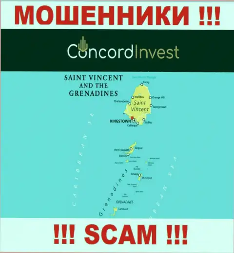 St. Vincent and the Grenadines - здесь, в офшоре, отсиживаются мошенники ConcordInvest