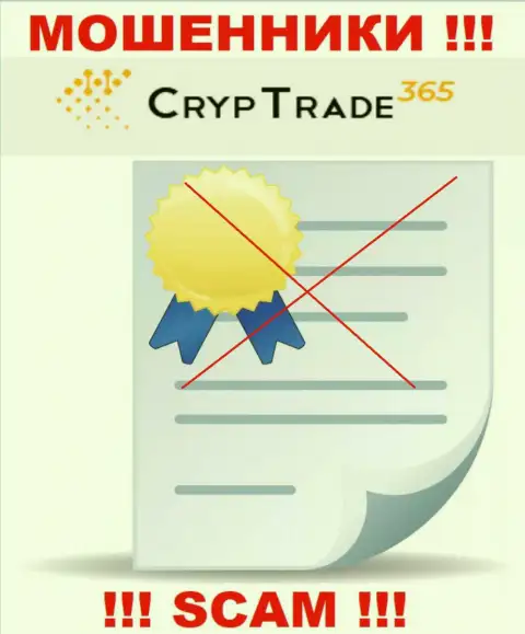 С CrypTrade365 Com довольно рискованно совместно сотрудничать, они не имея лицензии, нагло крадут денежные вложения у клиентов