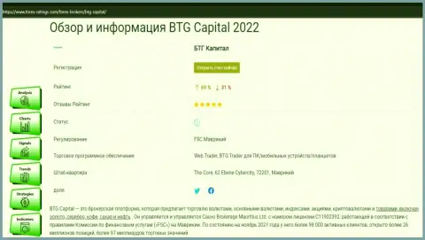 Инфа о дилинговой компании BTG-Capital Com в информационной статье на онлайн-ресурсе форекс-рейтинг ком