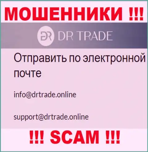 Не пишите сообщение на адрес электронной почты мошенников DR Trade, приведенный у них на веб-сайте в разделе контактной информации - это слишком опасно