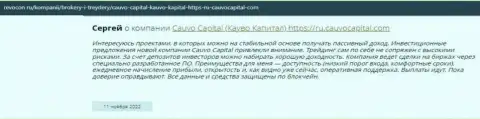 Отзыв валютного игрока об дилинговом центре Cauvo Capital на сайте revocon ru