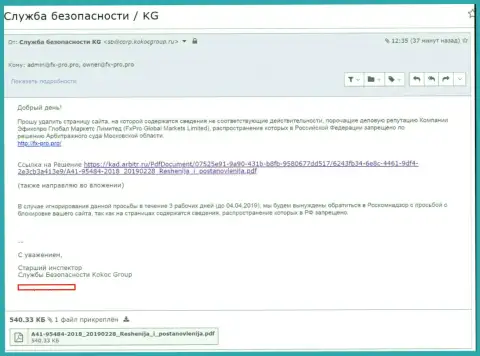 Kokoc Group пытаются защищать ФОРЕКС-мошенников Fx Pro